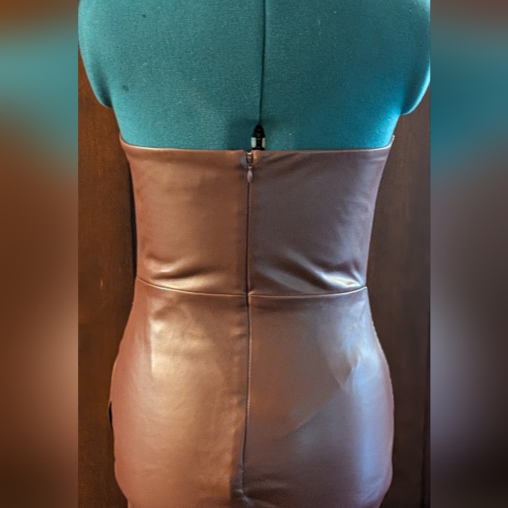 Lulu's Elegant Strapless Burgundy Dress - Picture 7 of 8